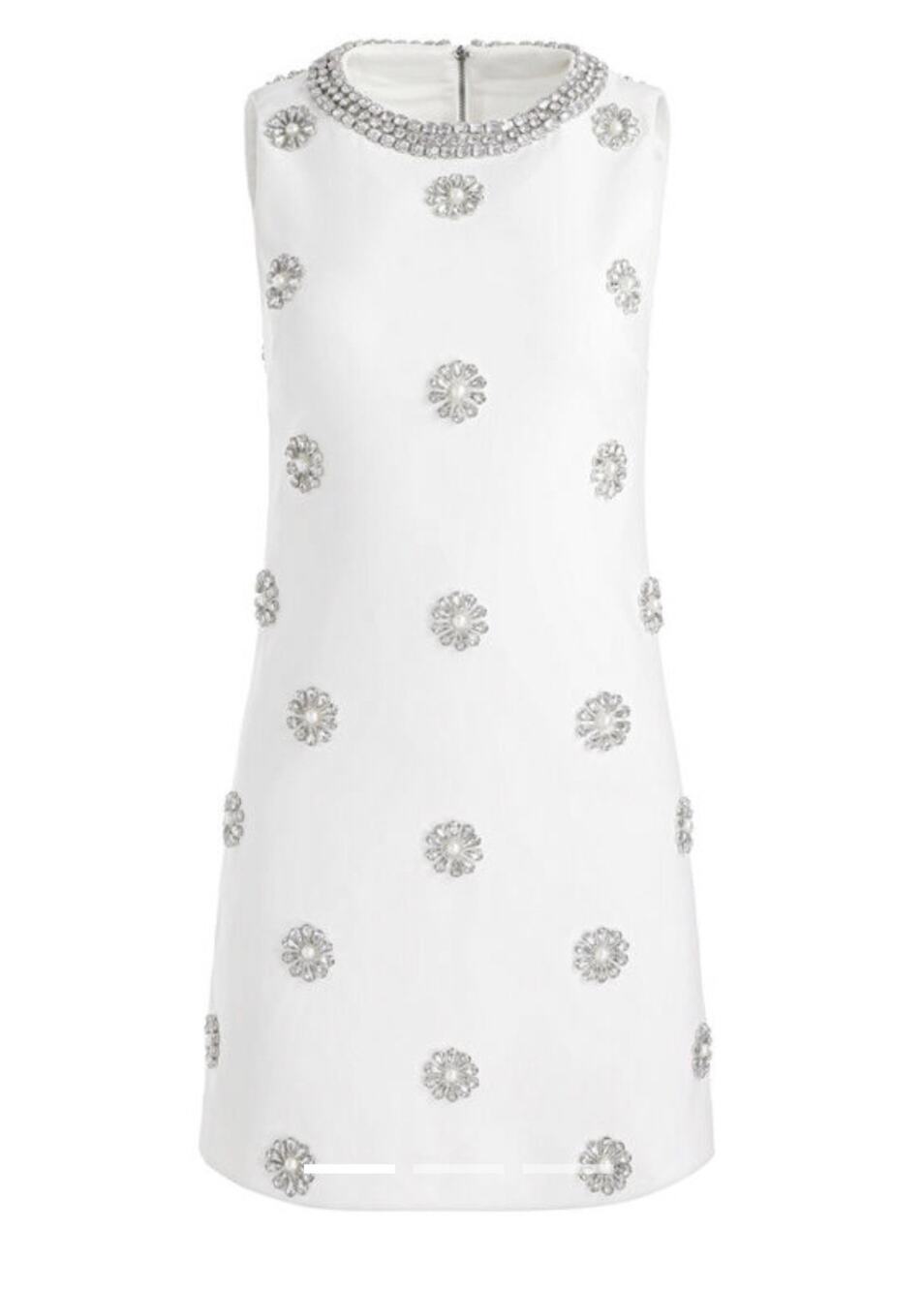 Alice + Olivia Clyde Embellished Crystal Pearl Mini Dress Size 2 NWT